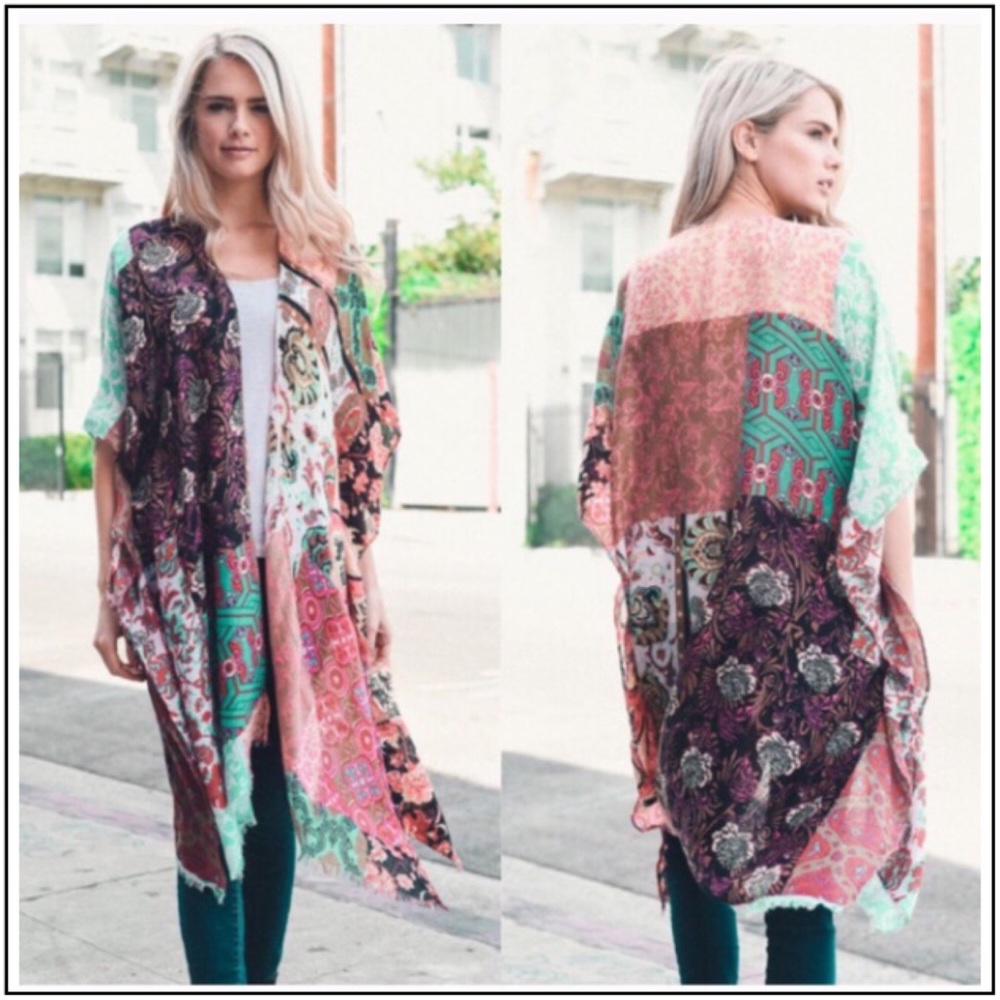 1 red left! Aluna Levi Boho festival Kimono - Picture 3 of 3